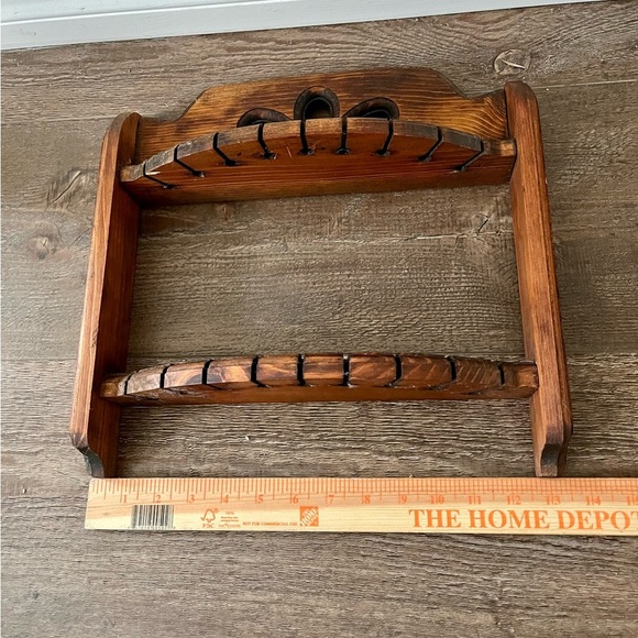 Rustic Brown Wooden Wall Shelf - Picture 4 of 11